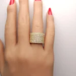 18K Solid Gold 2.23 Carat Round Yellow Lab Grown Diamond Cocktail Ring - Image 5