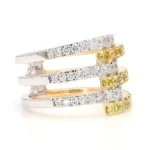 18K Solid Gold Radiant Natural Yellow Diamond 1.23 Carat Cocktail Ring - Image 4