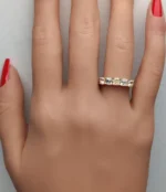 18K Solid Gold Cushion Lab Grown Yellow Diamond 1.04 Carat Cocktail Band - Image 4