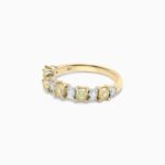 18K Solid Gold Radiant Natural Yellow & Natural Diamond 1.26 Carat Wedding Band - Image 2