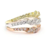 18K Solid Gold Round Lab Grown Pink Diamond 0.95 Carat Cocktail Ring - Image 4