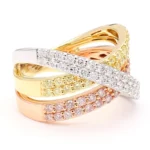 18K Solid Gold Round Natural Pink Diamond 1.26 Carat Cocktail Ring - Image 4