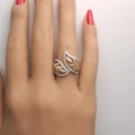 18K Solid Gold Round Natural Yellow Diamond 0.90 Carat Cocktail Ring - Image 5