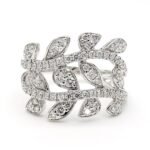 18K Solid Gold Round Lab Grown Diamond 0.90 Carat Cocktail Ring - Image 3