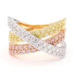 18K Solid Gold Round Natural Pink Diamond 1.26 Carat Cocktail Ring - Image 3