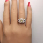 18K Solid Gold IGI Certified Lab Grown Fancy Green-Yellow Radiant Diamond 1.81 Carat CTW Ring - Image 5