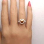 18K Solid Gold GIA Certified Natural Fancy Deep Brown-Orange Round Diamond 2.26 Carat CTW Ring - Image 5