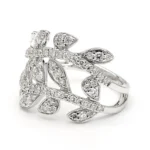 18K Solid Gold 0.90 Carat Lab Grown Round Diamond Cocktail Ring - Image 2