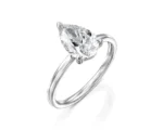 18K Solid Gold 2 Carat Pear Cut Natural Diamond Engagement Ring - Image 6