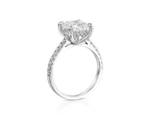 18K Solid Gold 2ct Princess Cut Natural Diamond set in a Classic Pave Engagement Ring
