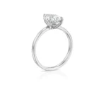 18K Solid Gold 1ct Pear Cut Natural Diamond in a Classic Solitaire Engagement Ring - Image 2