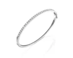 18K Solid Gold Natural Diamond Bangle Bracelet - Image 4