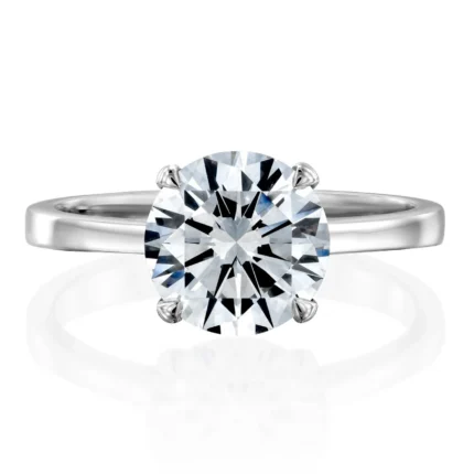 18K Solid Gold1ct Round Brilliant Natural Diamond Classic Solitaire Engagement Ring