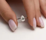 18K Solid Gold 1ct Pear Cut Natural Diamond Solitaire Engagement Ring - Image 5