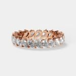 18K Solid Gold 2.75CT Pear Cut Natural Diamonds Eternity Band | Multi Pear Diamond Wedding Band - Image 3