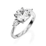 18K Solid Gold 1.5 Ct Round Natural Diamond Solitaire Engagement Ring - Image 4