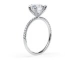 18K Solid Gold 1.50ct Round Brilliant Natural Diamond Set in a 6 Prong Classic Pave Engagement Ring - Image 3