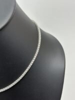 18K Solid Gold Natural Diamond Tennis Necklace - Image 3