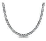 18K Solid Gold Natural Diamond Tennis Necklace - Image 2