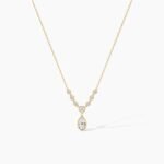 18k Solid Gold Natural Diamond Drop Necklaces | Minimalist Gift For Christmas
