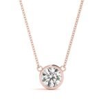 18K Solid Gold 1.00 CTW Lab Grown Diamond Bezel-Set Solitaire Pendant - Image 4