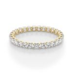 18K Solid Gold Natural Diamond U-Prong Eternity Band