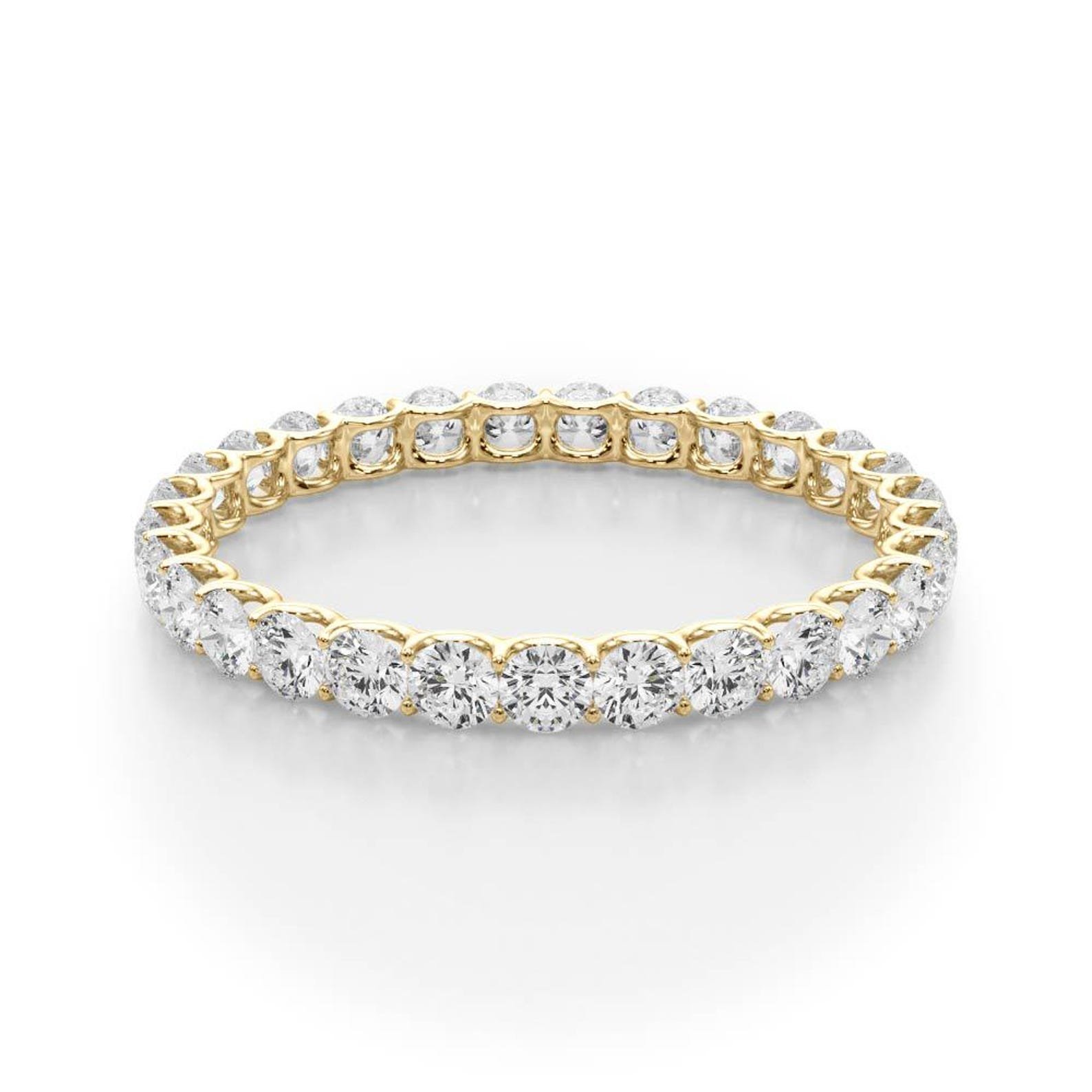 18K Solid Gold Natural Diamond U-Prong Eternity Band 18K Solid Gold Natural Diamond U-Prong Eternity Band