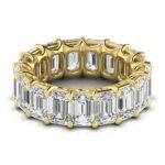 18K Solid Gold 2ct Emerald Cut Natural Diamond Eternity Band – Wedding Ring