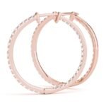 8K Solid Gold 0.60 CTW Natural Diamond Inside-Out Hoop Earrings |  Pavé Set - Image 4