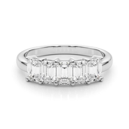 18K Solid Gold 1.00 CTW 5-Stone Natural Diamond Band