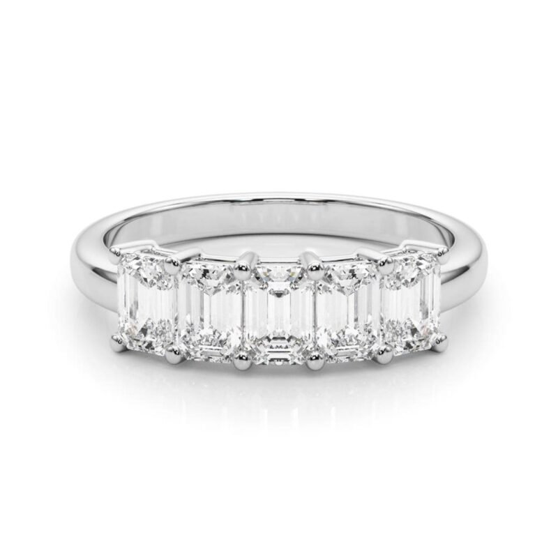 18K Solid Gold 1.00 CTW 5-Stone Natural Diamond Band