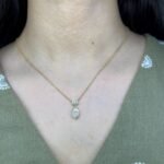 18k Solid Gold Natural Marquise Cut Drop Necklaces For Women - Image 2