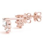 18K Solid Gold 0.70 Ct Lab Grown Diamond Floral Cluster Stud Earrings - Image 3