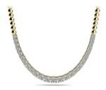 18K Solid Gold 2.00 CT Natural Diamond & Bead Chain Tennis Necklace