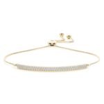 18K Solid Gold 0.50 Ct Lab Grown Diamond Adjustable Two-Row Bar Bracelet - Image 5
