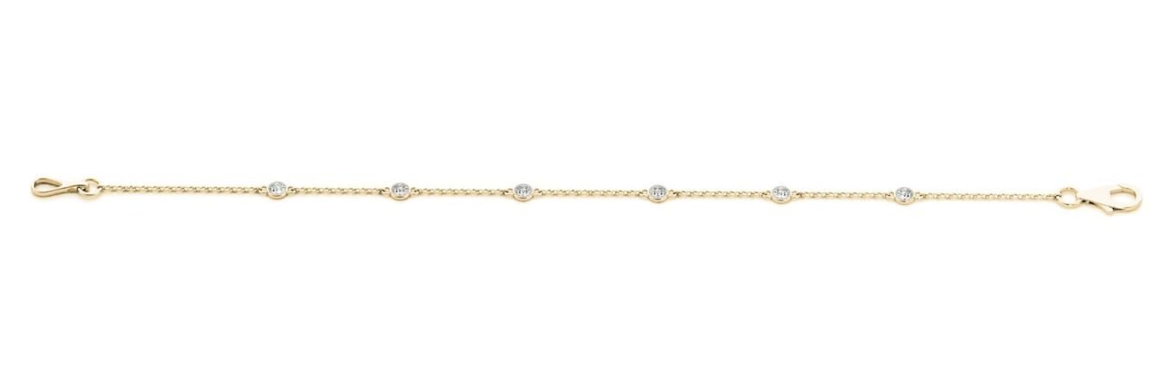 18K Solid Gold 1 Ct Natural Diamond By The Yard Bracelet