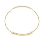 18K Solid Gold 0.75 Ct Natural Diamond Three-Row Bar Bracelet - Image 4