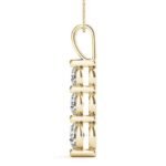 18K Solid Gold Lab Grown Diamond Three-Stone Drop Pendant - Image 6