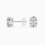 18k Solid Gold Oval Cut Natural Diamond Wedding Stud Earrings - Image 9