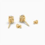 18k Solid Gold Oval Cut Natural Diamond Wedding Stud Earrings - Image 8