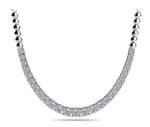 18K Solid Gold 2.00 CT Natural Diamond & Bead Chain Tennis Necklace - Image 2