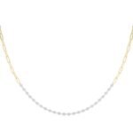 18K Solid Gold 0.75 CTW Natural Diamond Paperclip Chain Necklace