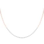 18K Solid Gold 0.75 CTW Natural Diamond Paperclip Chain Necklace - Image 2