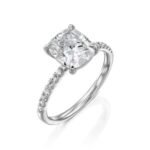 18K Solid Gold 3 Carat Cushion Cut Lab Grown Diamond Engagement Ring - Image 2