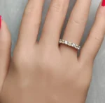 18K Solid Gold Radiant Natural Yellow & Natural Diamond 0.93 Carat Wedding Band - Image 4