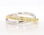 18K Solid Gold Round Lab Grown Yellow Diamond 0.47 Carat Wedding Band - Image 4