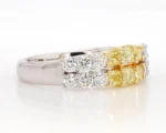 18K Solid Gold Radiant Natural Yellow Diamond 1.06 Carat Wedding Band - Image 4