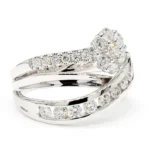 18K Solid Gold Round Natural Diamond 1.18 Carat Cocktail Ring - Image 4
