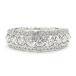 18K Solid Gold Round Lab Grown Diamond 0.74 Carat Cocktail Band