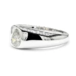 18K Solid Gold Pear Lab Grown Diamond 0.52 Carat Cocktail Band - Image 2
